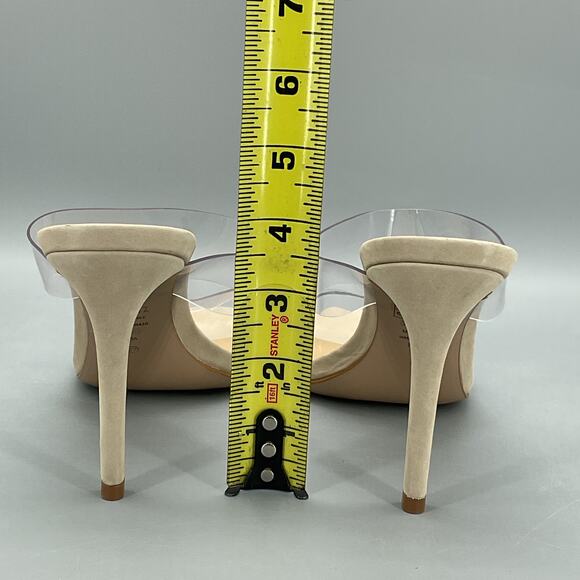 NEW Schutz Women’s Ariella Transparent High Heel Vinyl Mules Nude Size 8.5B - Picture 4 of 10